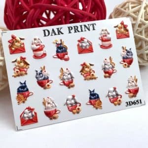Наклейки для ногтей слайдер дизайн 3D 651