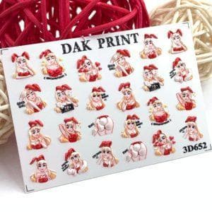 Наклейки для ногтей слайдер дизайн 3D 652