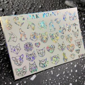 Наклейки для ногтей слайдер дизайн  F 4 silver sand holography