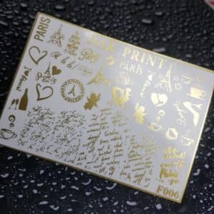 Наклейки для ногтей слайдер дизайн  F 6 matt gold