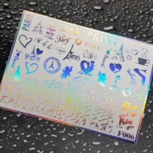 Наклейки для ногтей слайдер дизайн  F 6 silver holography