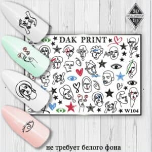 Наклейки для ногтей слайдер дизайн W 104