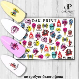 Наклейки для ногтей слайдер дизайн  W 1069
