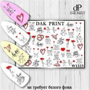 Наклейки для ногтей слайдер дизайн  W 1223