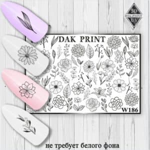 Наклейки для ногтей слайдер дизайн W 186b