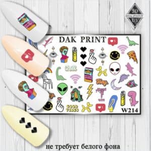 Наклейки для ногтей слайдер дизайн W 214