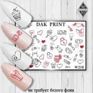 Наклейки для ногтей слайдер дизайн W 218