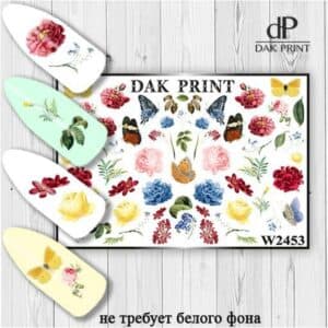 Наклейки для ногтей слайдер дизайн  W 2453