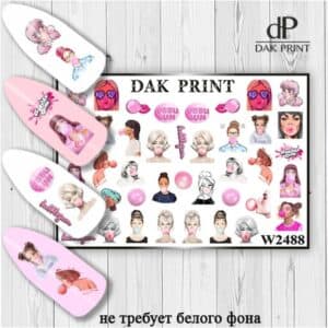 Наклейки для ногтей слайдер дизайн  W 2488