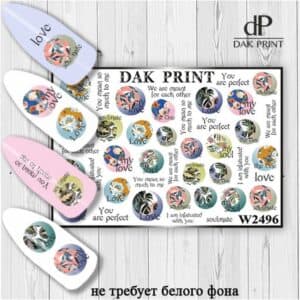 Наклейки для ногтей слайдер дизайн  W 2496