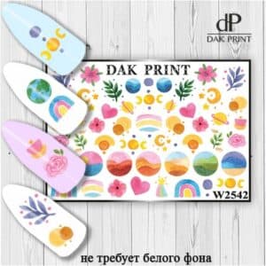 Наклейки для ногтей слайдер дизайн  W 2542