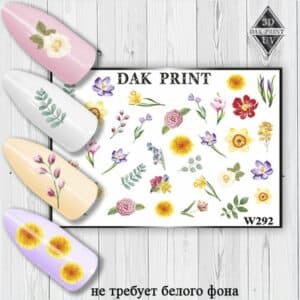 Наклейки для ногтей слайдер дизайн  W 292