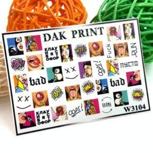Наклейки для ногтей слайдер дизайн  W 3104