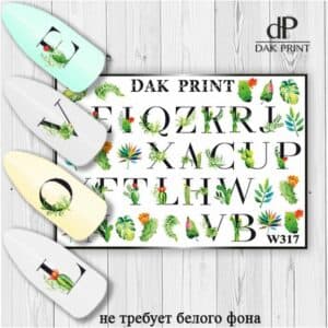 Наклейки для ногтей слайдер дизайн  W 317