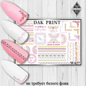 Наклейки для ногтей слайдер дизайн W 427