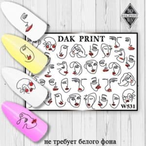 Наклейки для ногтей слайдер дизайн W 531b