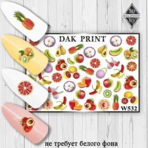 Наклейки для ногтей слайдер дизайн W 532