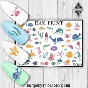 Наклейки для ногтей слайдер дизайн W 534