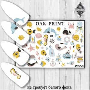 Наклейки для ногтей слайдер дизайн W 558