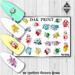 Наклейки для ногтей слайдер дизайн  W 596
