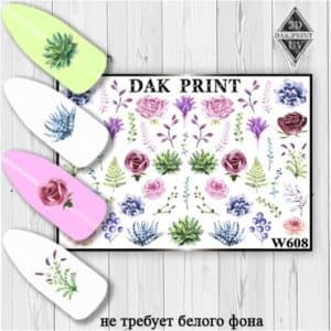 Наклейки для ногтей слайдер дизайн  W 608