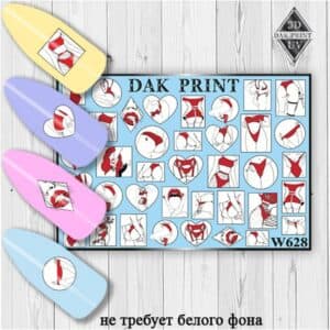 Наклейки для ногтей слайдер дизайн  W 628