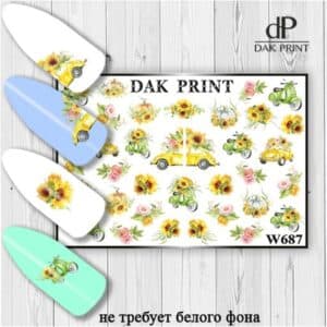 Наклейки для ногтей слайдер дизайн  W 687