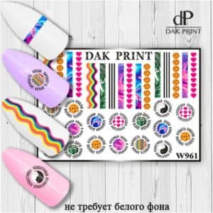 Наклейки для ногтей слайдер дизайн  W 961